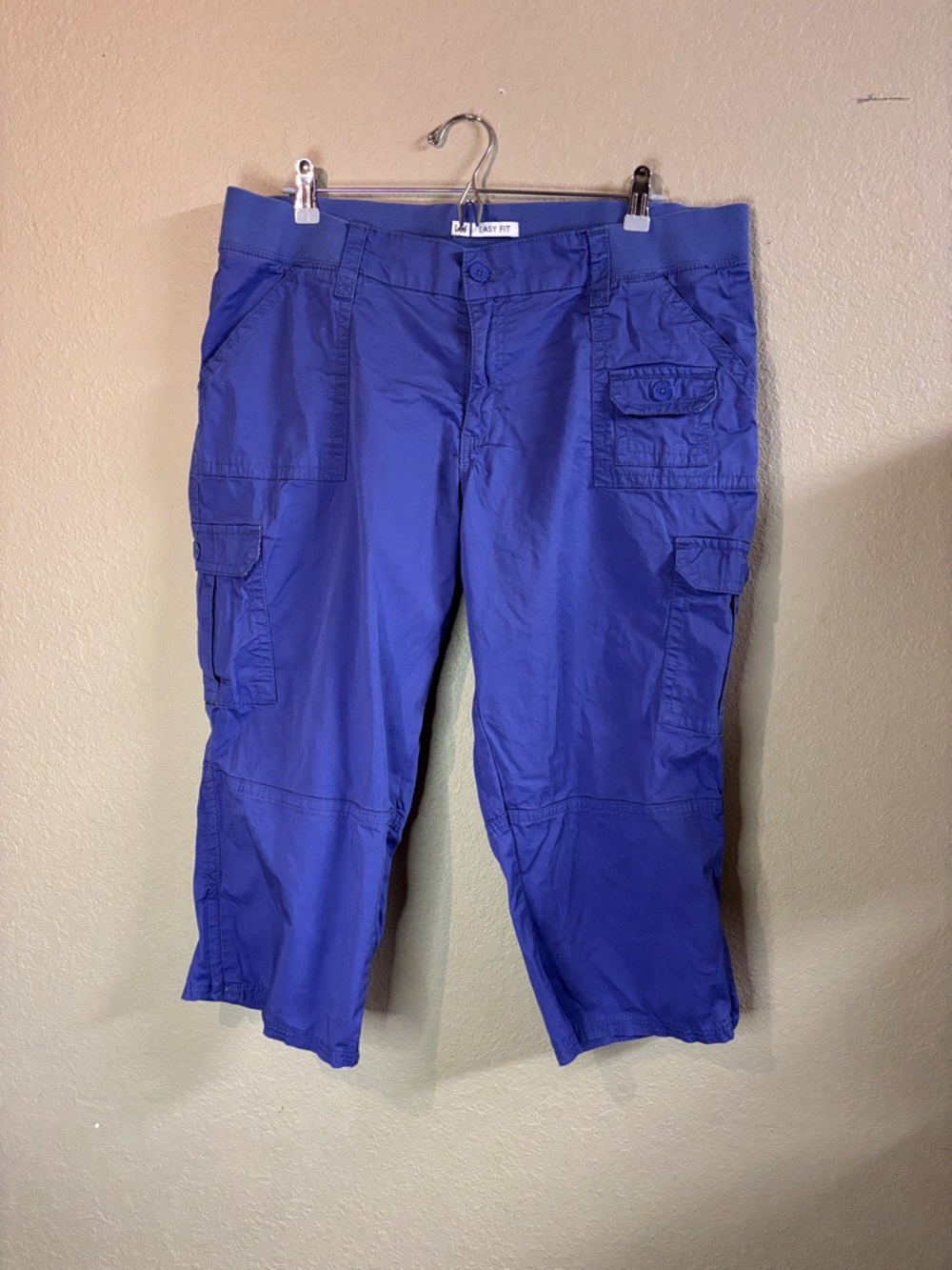 Lee Pants Women’s Vintage Y2K Bright Blue Cropped Cargo Casual Classic Pants 18W
